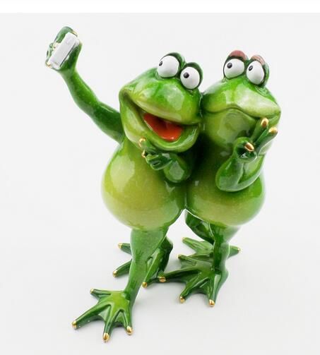 Creative Resin Frog Figurine Colleation Gift Home Decor Elegant Lady