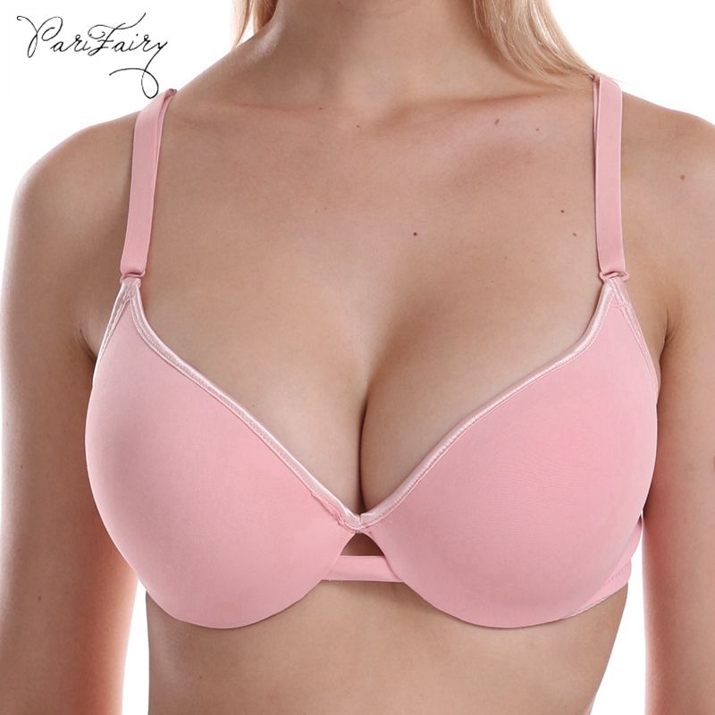 Discount PariFairy Women Soft Deep V 3/4 Cup T Shirt Bras Seamless Cup Push Up For Plus Size 40B 40C 42B 42C 44B 46B 46C From China | DHgate.Com