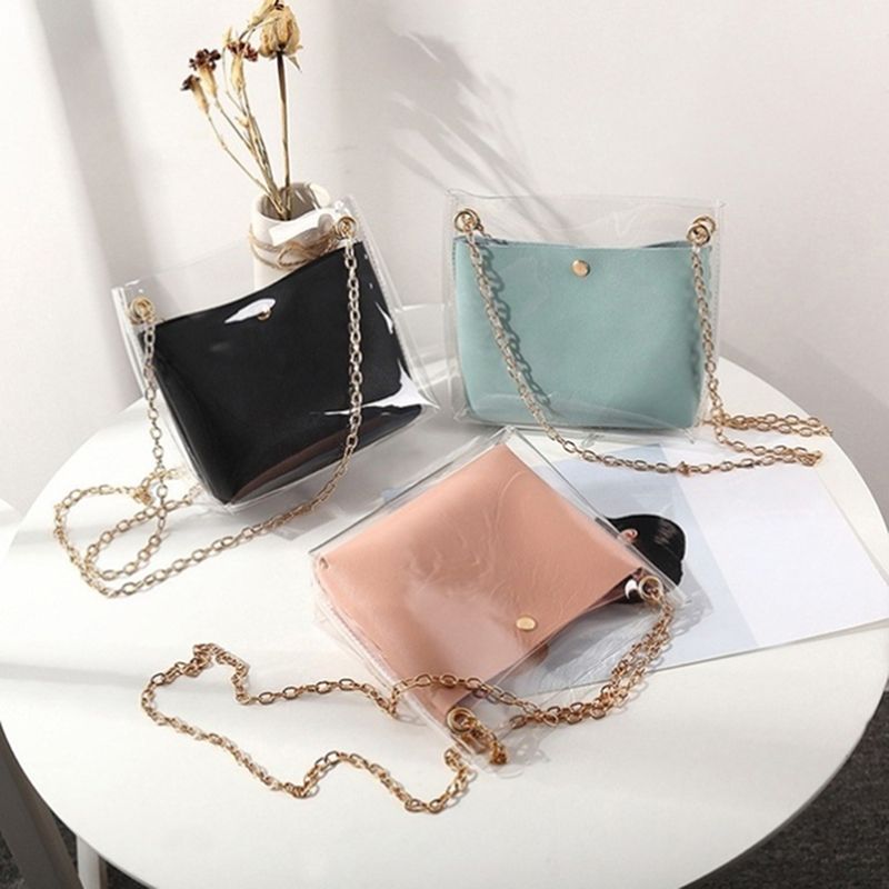clear bucket bag