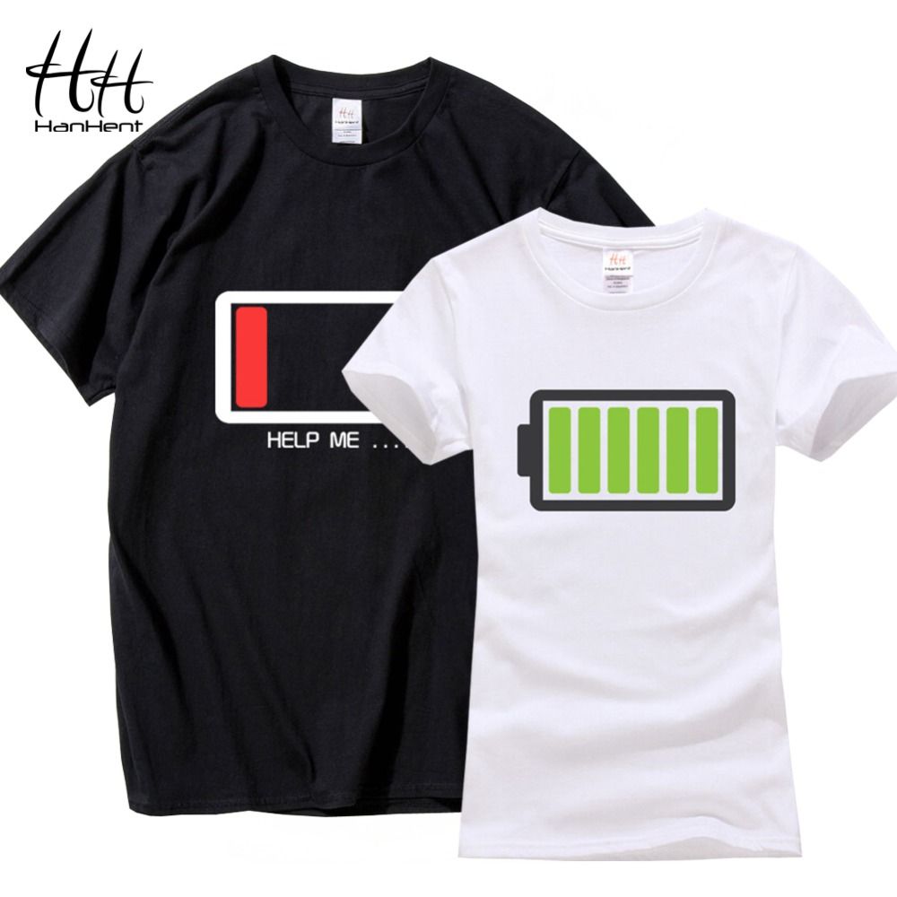 Hanhent Couples T Shirt Funny Printing Couple Clothes Summer 100