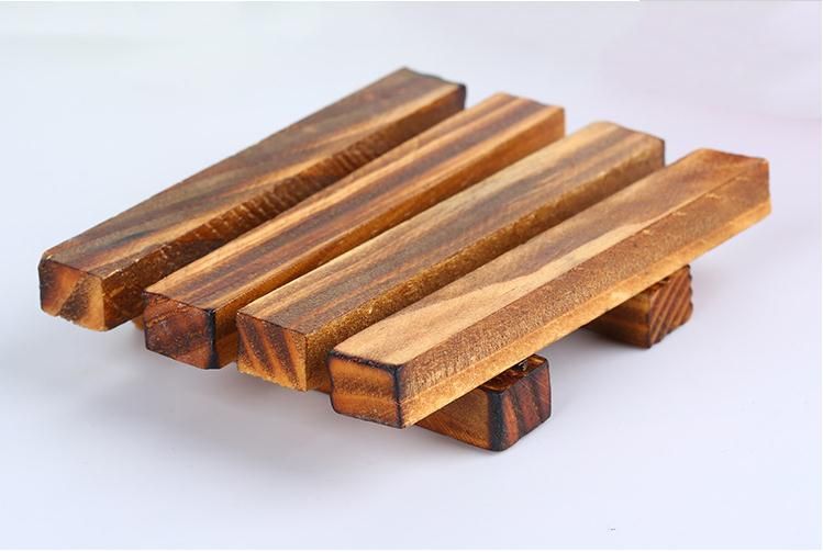Burly-Wood Bathroom Soap Storage Holder Bath Shower Plate Soap Dish Natural Wooden Soap Box Travel Soap Rack Bathroom Product