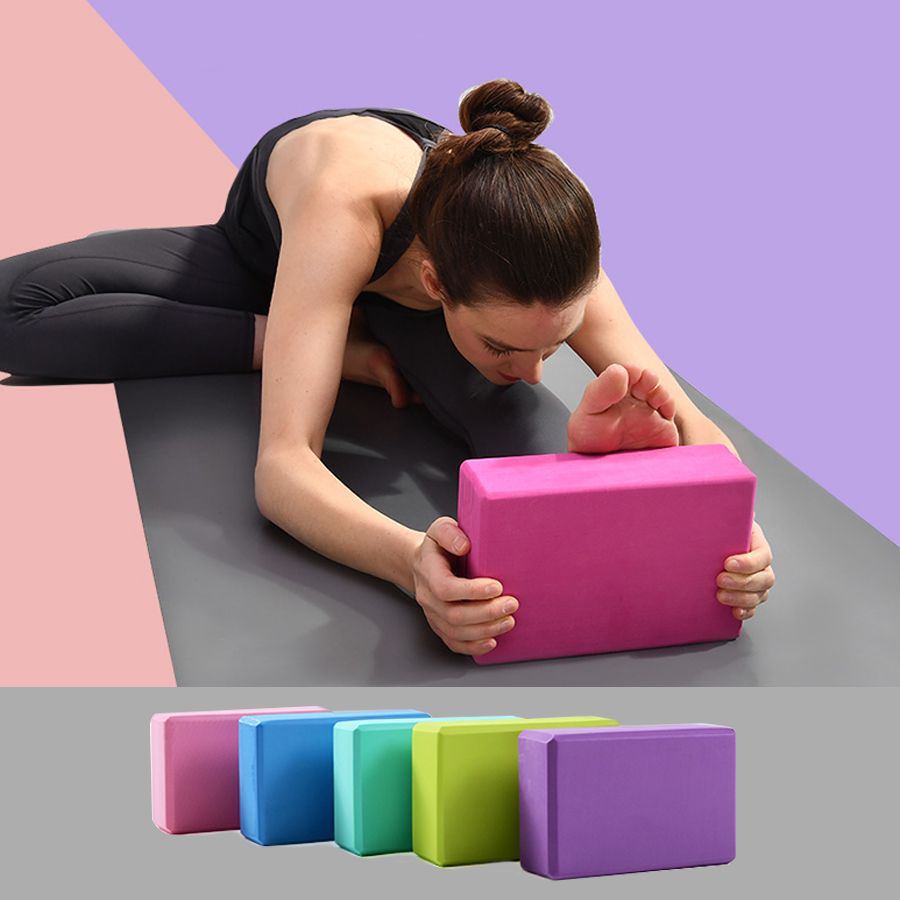 YOGA BLOCKS FOAM High Density Exercise Training 2 Pack Comfort Home Gym Workout