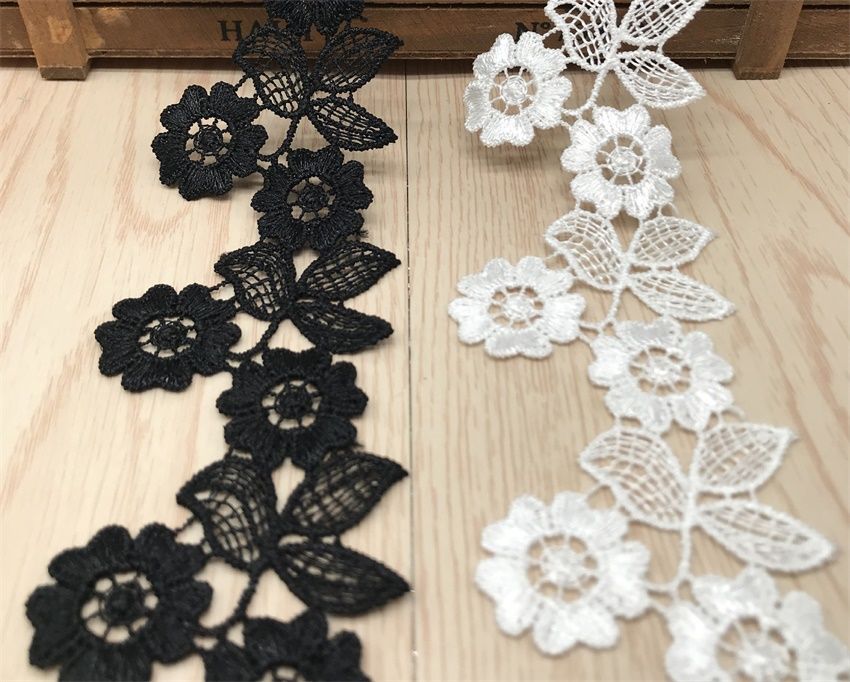 2019 5 5cm Width Flower Lace Trim For Dress Sewing Embroidery Milk