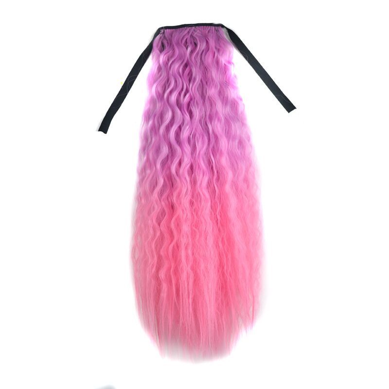 Allaosify Brown Blue Hair Extensions Heat Resistant Synthetic Hair