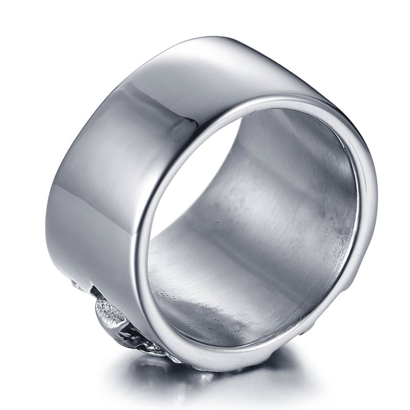 Bague homme titane double ligne strass