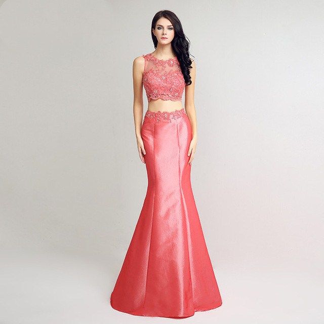 printed evening gown