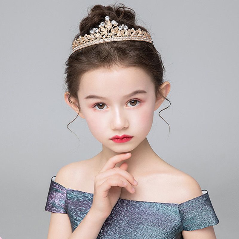Luxury 2019 Gold Silver Crystal Girls Tiaras For Wedding Pageant