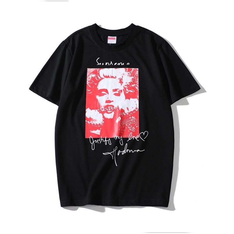 Intenso cebolla dinastía Suprême camiseta para hombre famoso diseñador de camisetas de moda Marilyn  Monroe impresión de la letra camiseta top algodón tendencia calle camisetas  monopatín camisetas