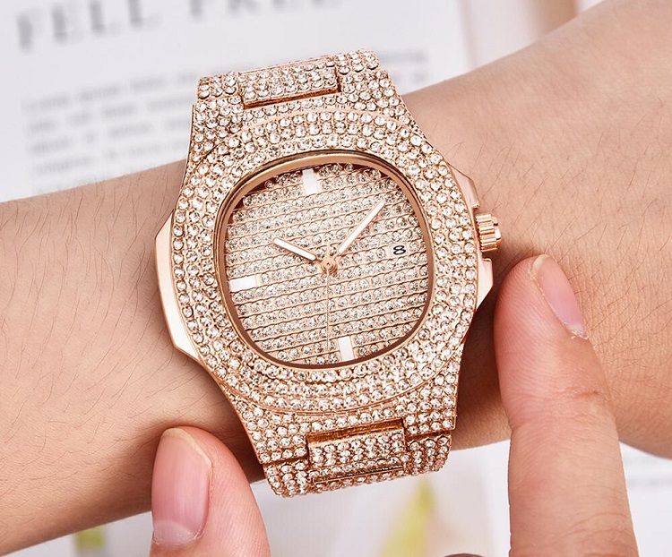 Acquistare Nuovi Diamanti Orologi Da Uomo In Oro Orologi Quadrante In  Acciaio Con Diamanti Quadrante Di Lusso Uomo Da Donna Orologio Da Donna Con  Cinturino Automatico Orologio Da Polso Economico | Consegna