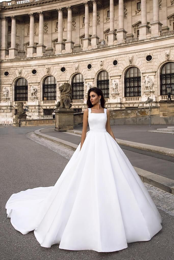 elegant satin wedding dresses