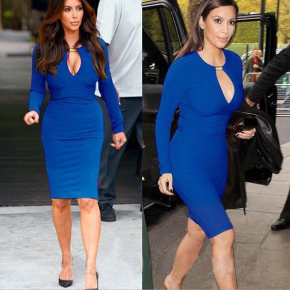 Discount Kim Kardashia Royal Blue Sexy ...