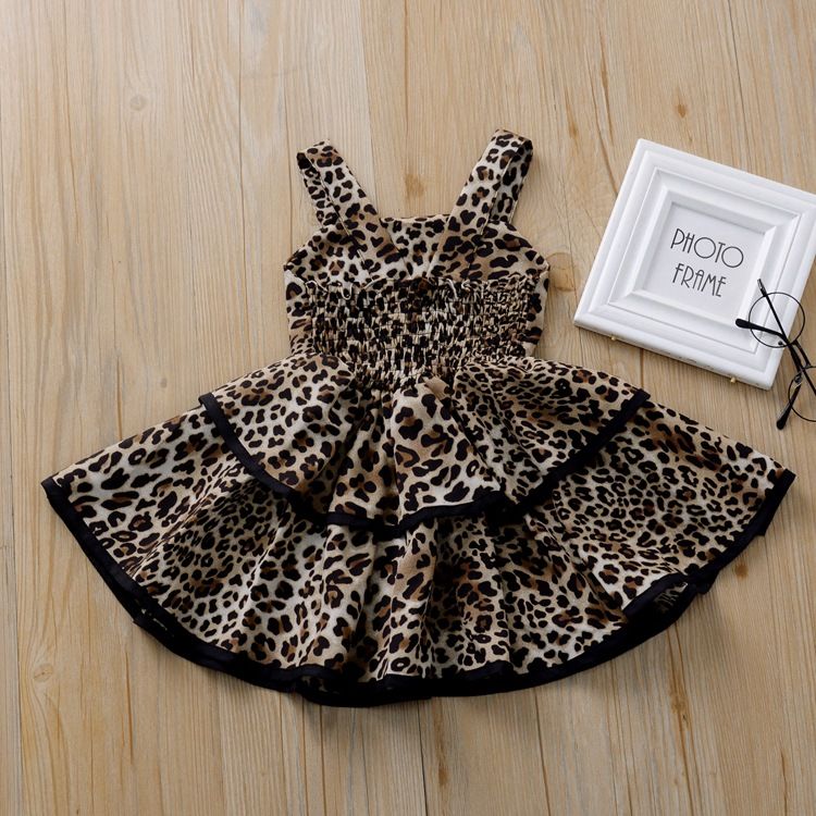 más barato 2020 nuevo leopardo de los vestidos para niñas diseñador del día  de este plisado