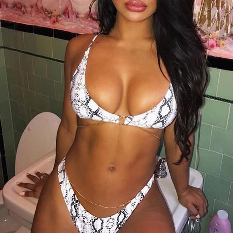 snakeskin push up bikini