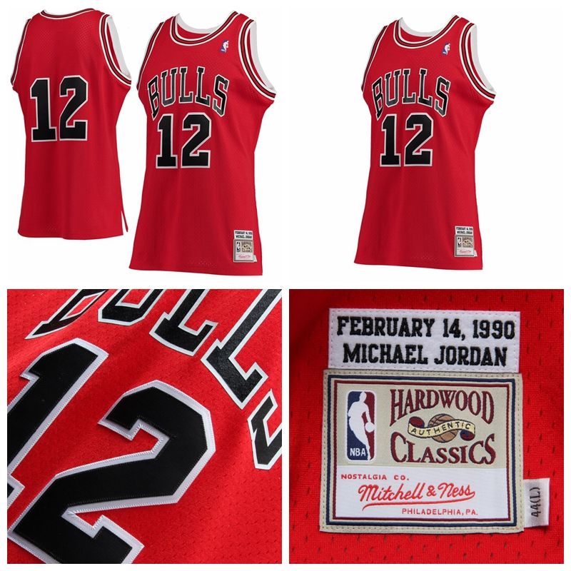 Men's Chicago Bulls Michael Jordan Mitchell & Ness Red Hardwood