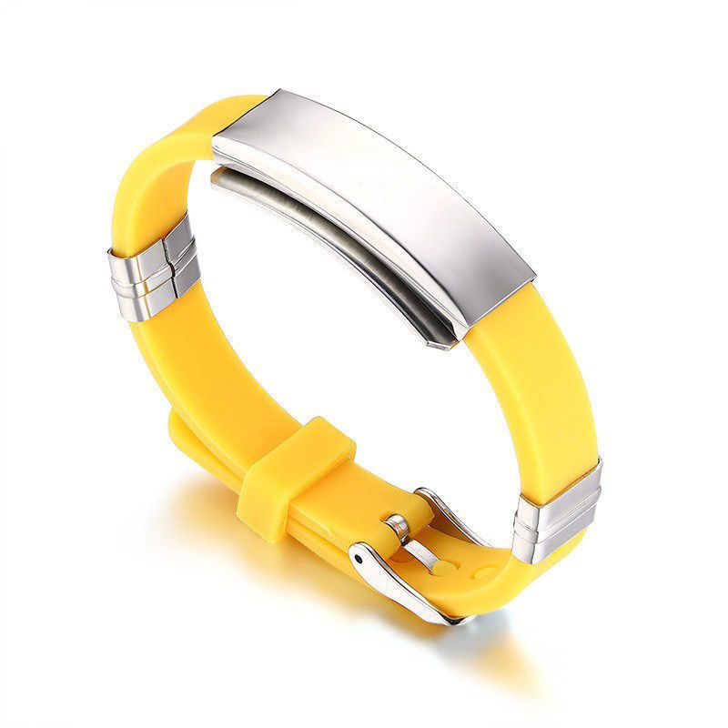 Para hombre-Boy de acero inoxidable y pulsera de silicona NUEVO
