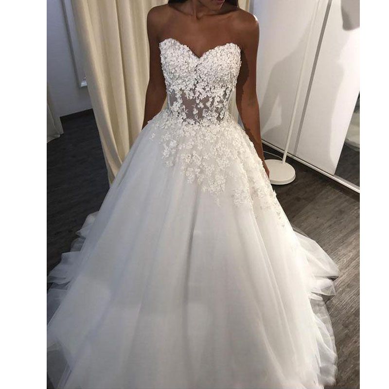 lace bottom wedding dress