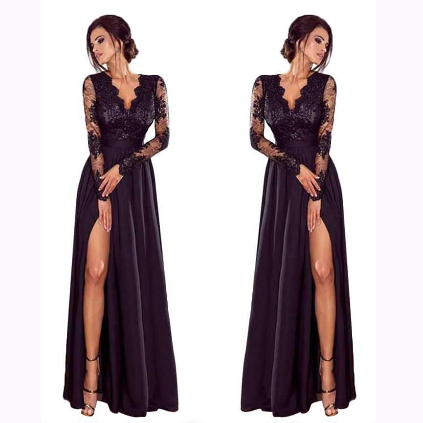 side split long dress