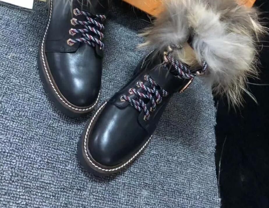 combat boots with fur trim