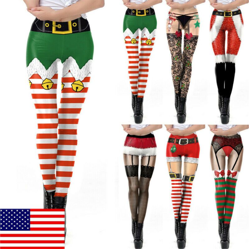 christmas exercise leggings