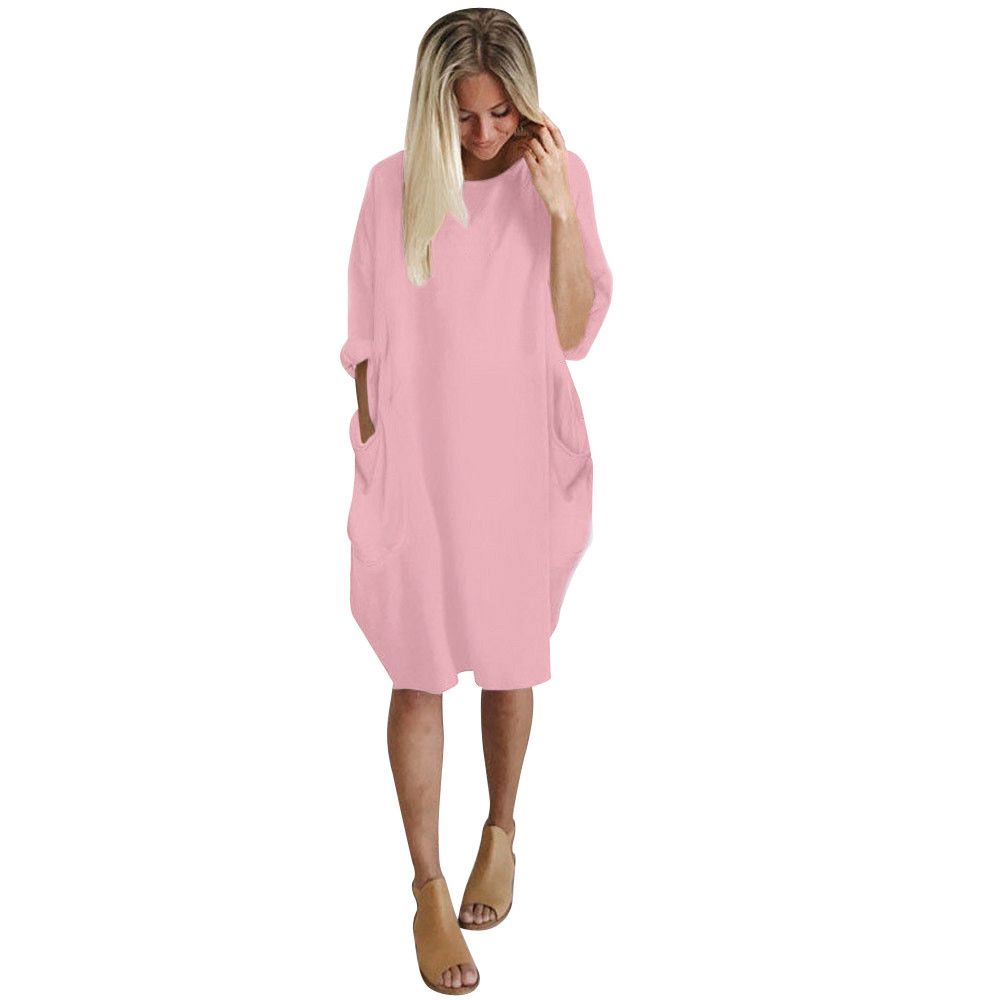 womens pocket loose dress