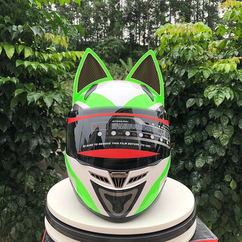 Acheter Nitrinos Marque 009 Casque De Moto Integral Avec Oreilles De Chat Quatre Saisons De Couleur Jaune De 92 24 Du Cyhelmet Dhgate Com