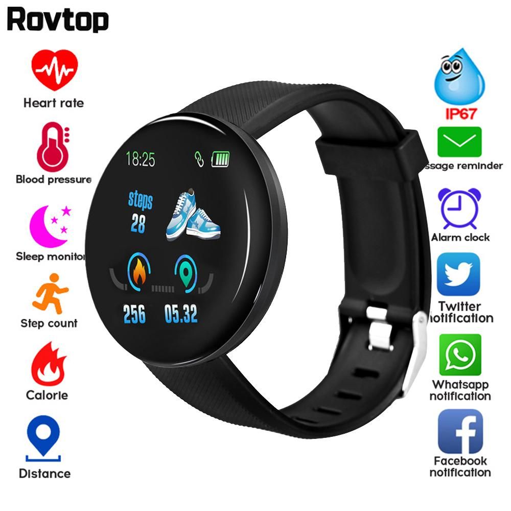 Suministro Al Por Mayor ROVTOP D18 Smart Watch Hombres Mujeres Presión  Arterial Redonda SmartWatch Impermeable Deporte Smart Watch Rastreador De  Fitness Para Android IOS De Skyjocke, 37,22 € | Es.DHgate.Com