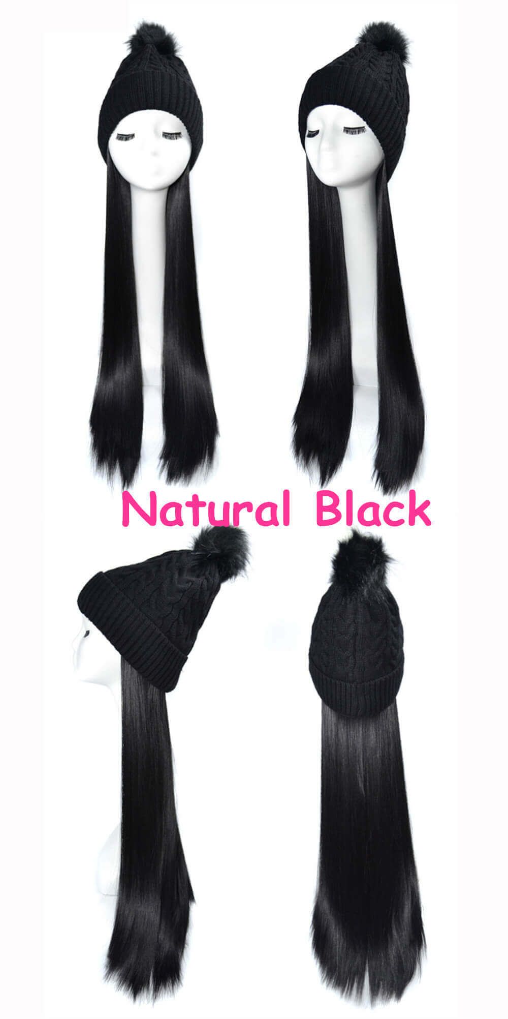 Black wig natural black straight Hair