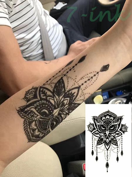 Acheter Tatouages Temporaires Imperméables Dreamcatcher Hibou Mandala Sirène Fée Sceptre Transfert De Leau Flash Faux Tatouage Pour Femme Homme De