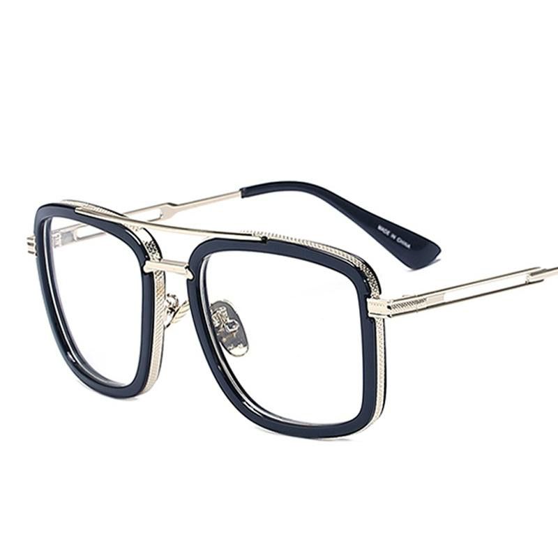 2020 Wholesale Big Square Glasses Frames For Men Clear Metal Fashion Large Frame Eyeglasses