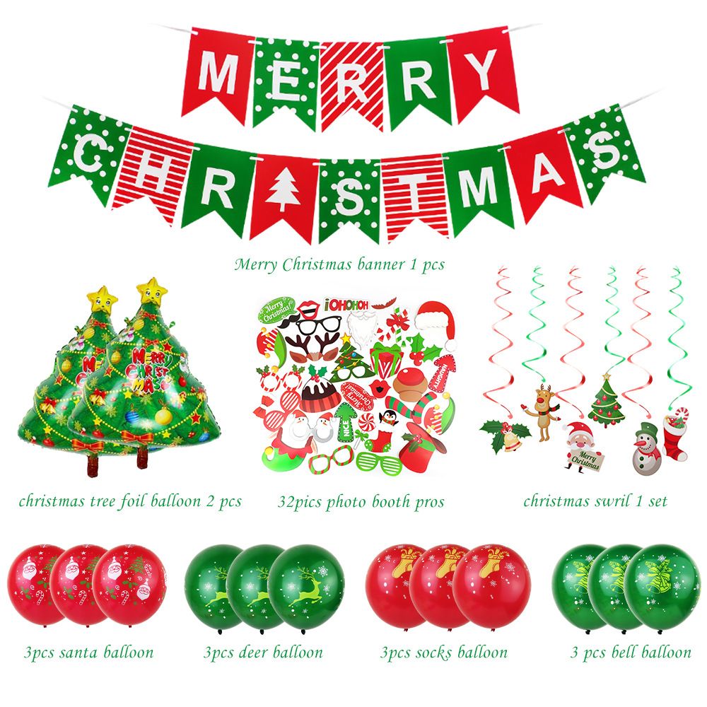 2019 2019 Shop New Christmas Hotel Decoration Aluminum Film Balloon Package Christmas Photo Props Spiral Hanging Ornaments Ceiling Decoration From