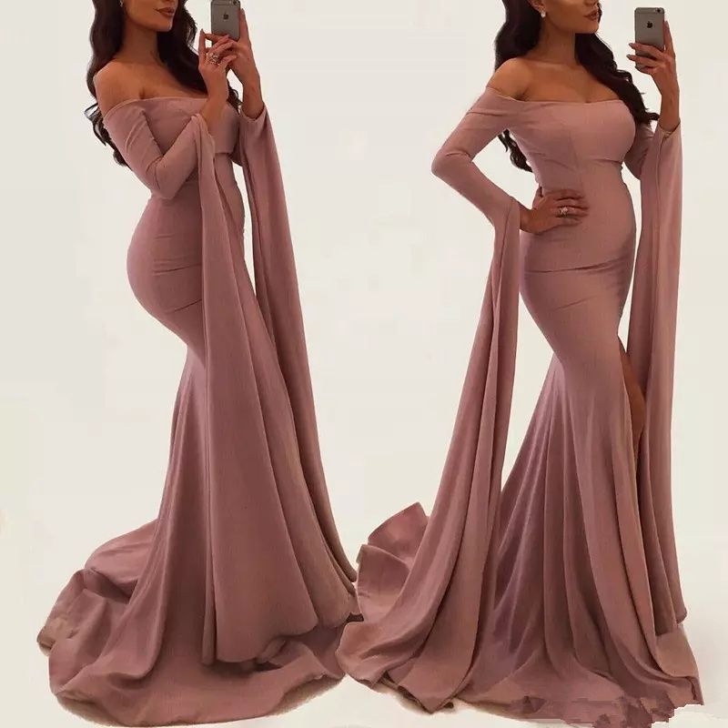 Dusty Rose Gown With Sleeves Deals, 58 