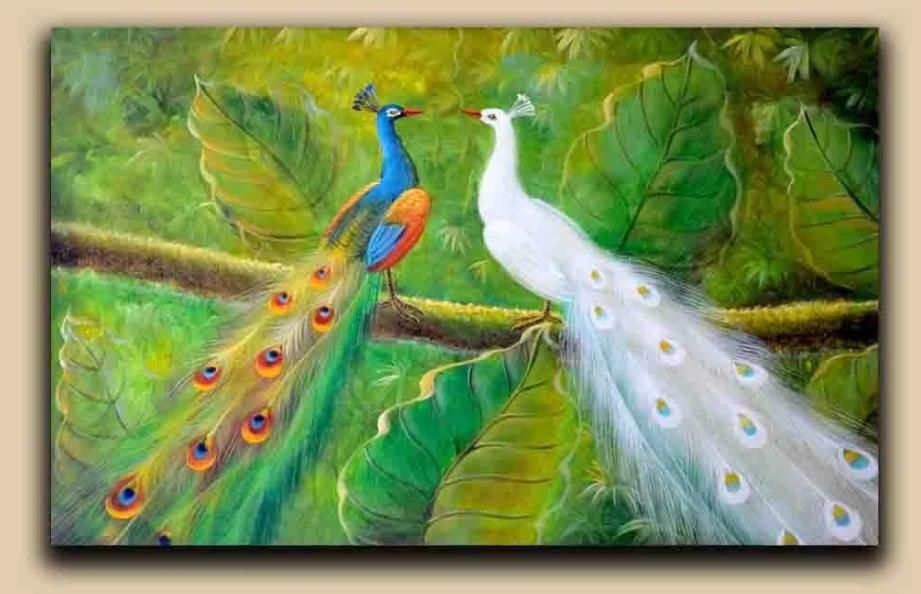 Dibujado a mano pintura al óleo fondo de pavo real fondo de pantalla 3d mural personalizado Dibujado a mano pintura al óleo fondo de pavo real fondo de pantalla 3d mural personalizado