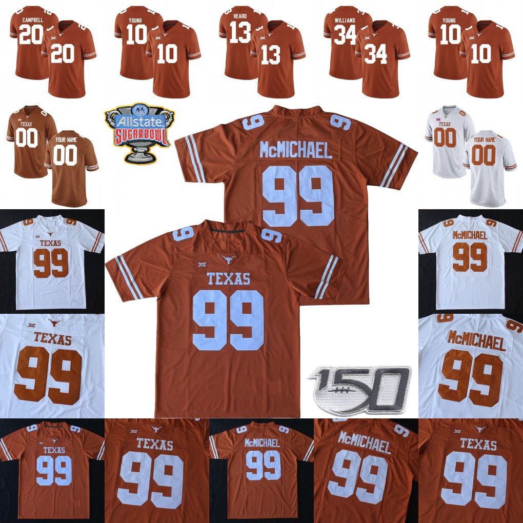 2020 CUSTOM Texas Longhorns Football Jersey Casey Hampton Eric Metcalf