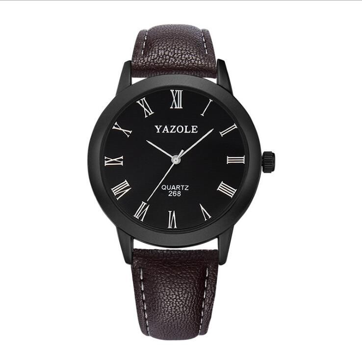 Watches Men Brown Luxury Fashion Brand YAZOLE 268 Quartz Watches Leather  Watch Casual Wristwatch Clock Hombre Relogio Masculino|watch dexter|watch  company watcheswatch wma - AliExpress