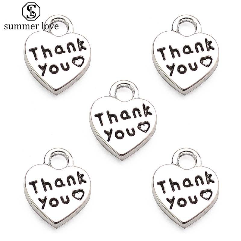 Satin Al Yuksek Kaliteli Kalp Sekli Tesekkur Ederim Mektup Gumus Renk Kucuk Kolye Charm Bilezik Kolye Icin Moda Charm Diy Taki Yapimi Tl76 34 Dhgate Comda