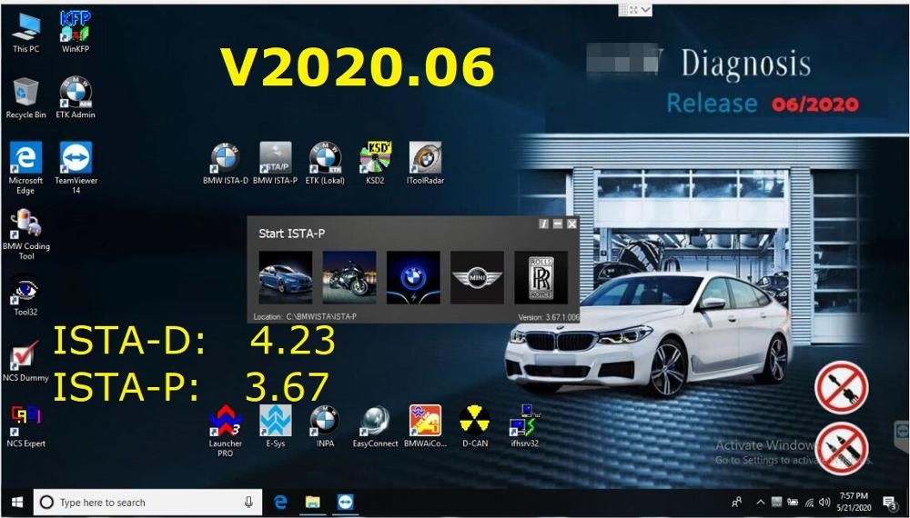 BMW Mini 07.2020 ISTA-D 4.23.22 ISTA-P 3.67.1.006 SSD Hard Drive & USB DCAN Lead