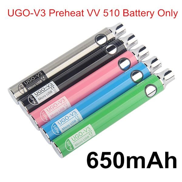 Autentisk Ugo V3 Förvärm VV 650mAh