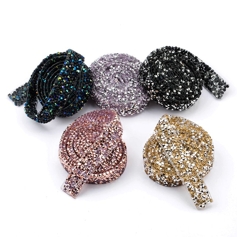 1yard//roll 1.5cm Fashion Rhinestone Tape Trim Resin Crystal Decoration Trimming for DIY Shoes Banding Garment Hat Shiny,Gold