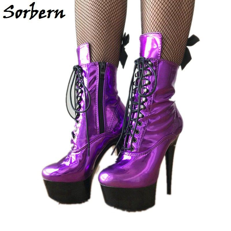 womens purple ankle boots