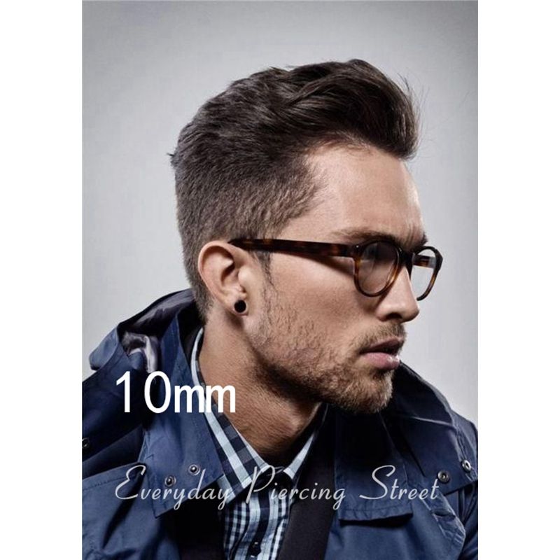 Orecchini A Cerchio Finto Dilatatore In Acciaio Inossidabile, Simbolo Musicale Quaver, Unisex, Colore Nero E Argento, 10mm - 3
