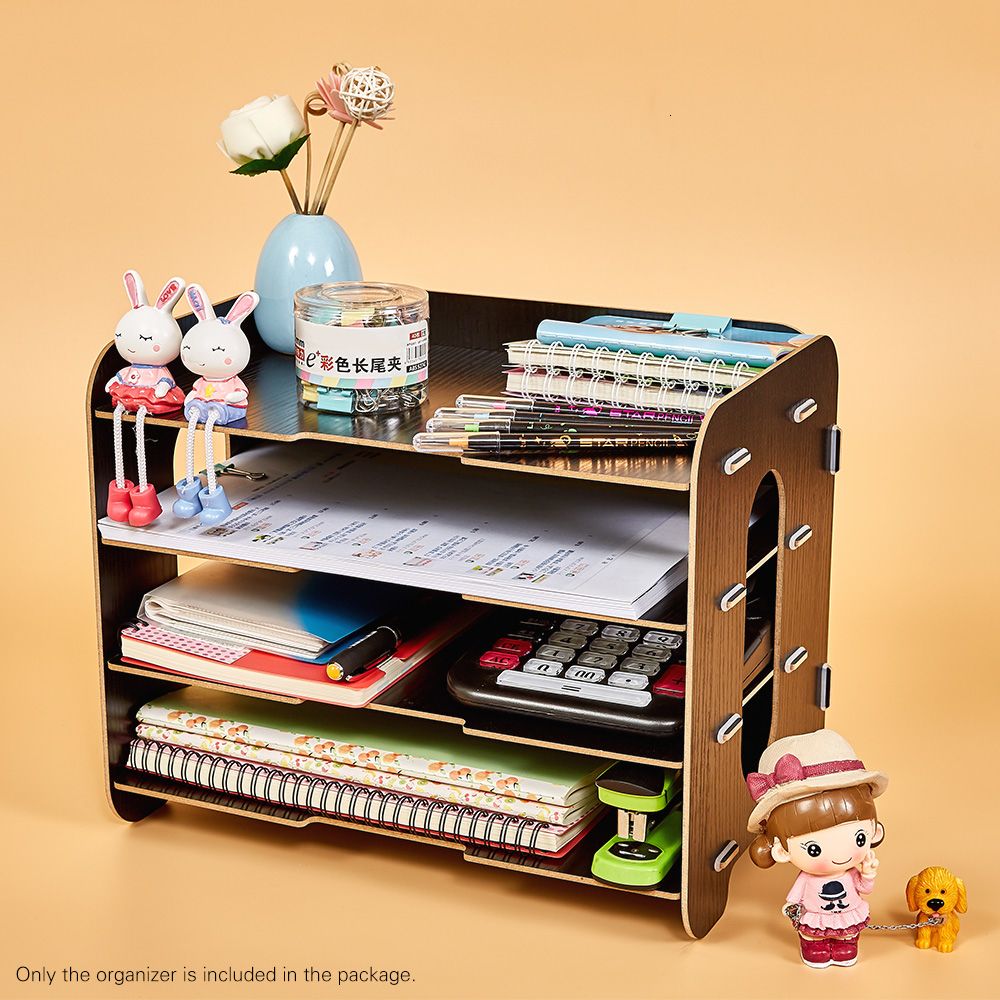 2020 Desktop File Organizer Holder Office Accessorie Wood Document