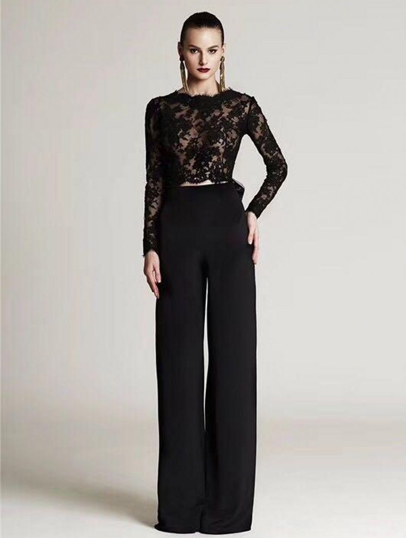 black evening pant suits