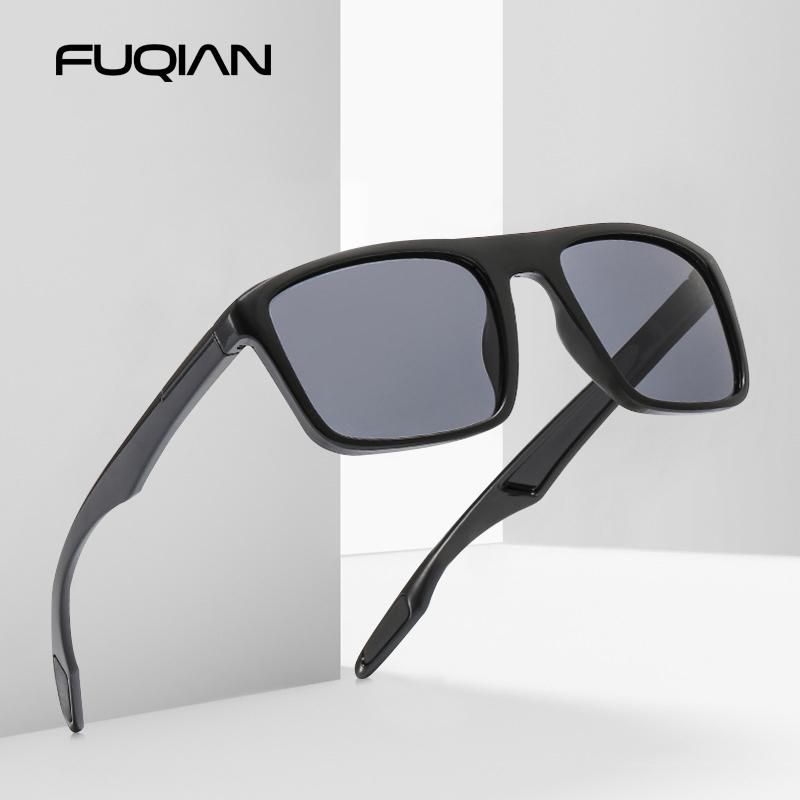 Fuqian Square Men Polarized Sunglasses Design Rectangle Male 