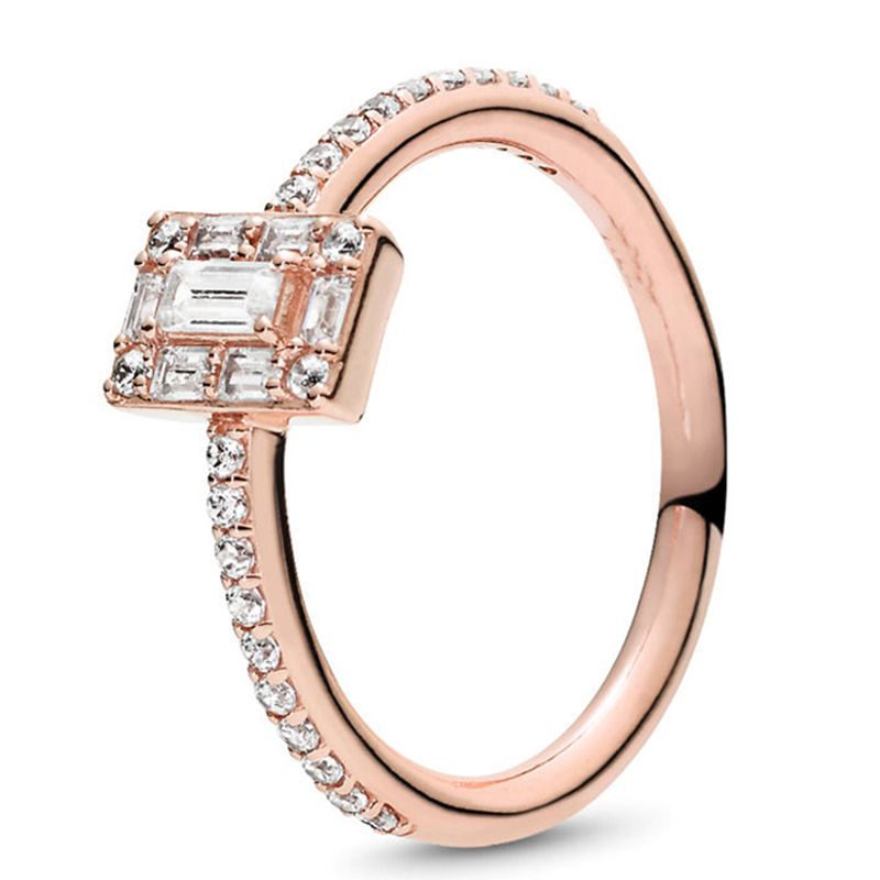 Fit Pandora Rose Gold Sparkling Square 