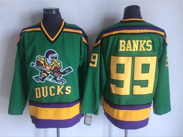 Throwback Movie Mighty Ducks #9 Adam Banks Hawks Team Hockey