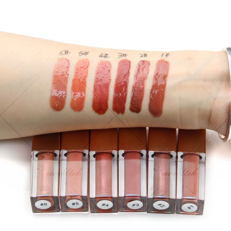 Wholesale Nude Liquid Lip Gloss No Label Makeup Lipsticks Shimmer Metallic Lip Gloss Shiny
