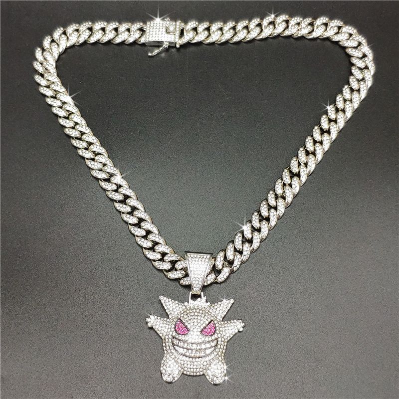 Colgante de máscara de Pantera Negra Hip Hop Iced fuera de Joyería Collar de cadena
