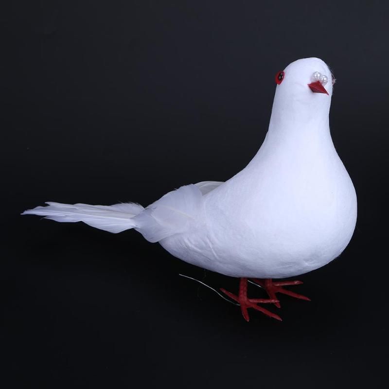 Two White Pigeons Doves Holding A Heart And Ribbon Clipart