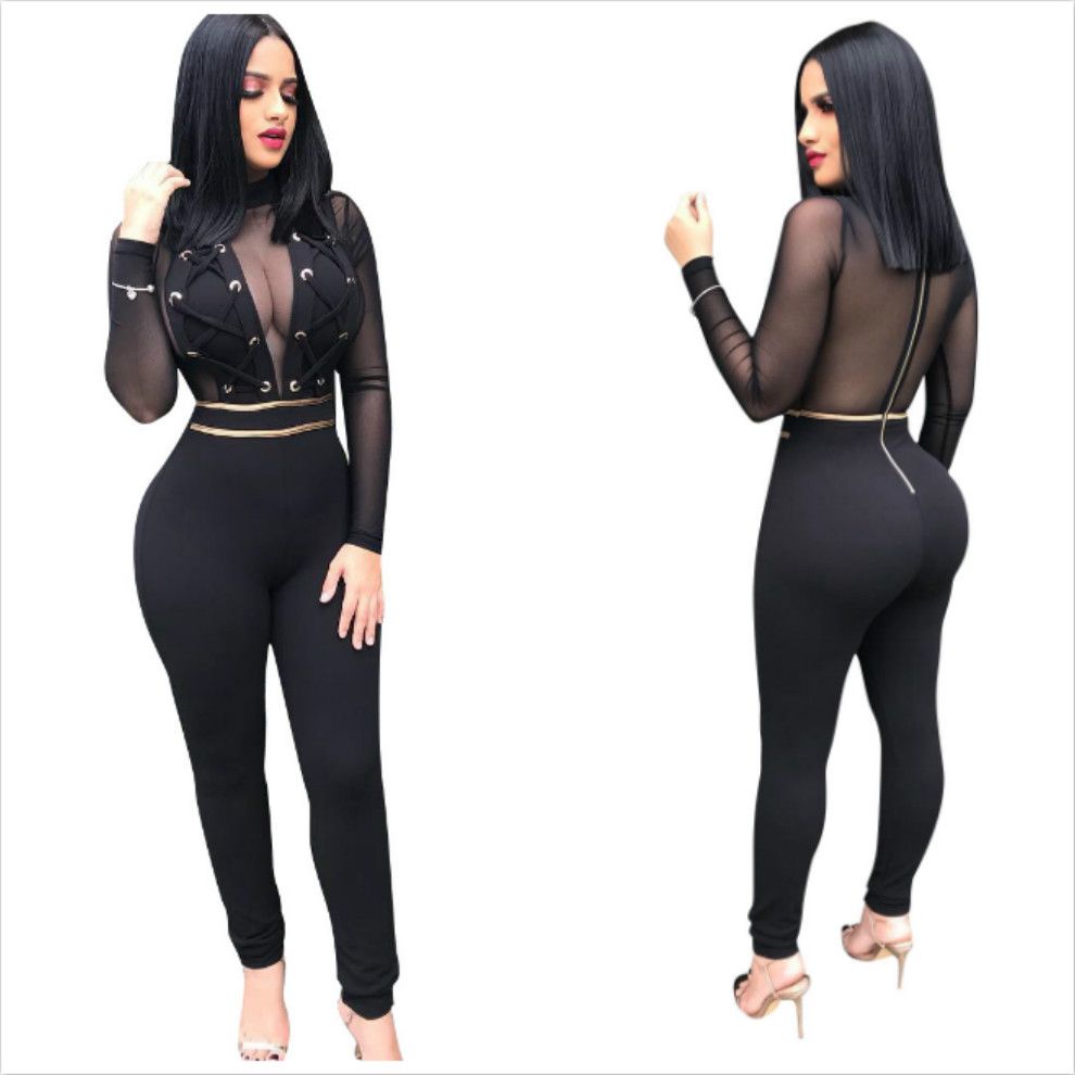 Women Skinny Nightclub Jumpsuits 