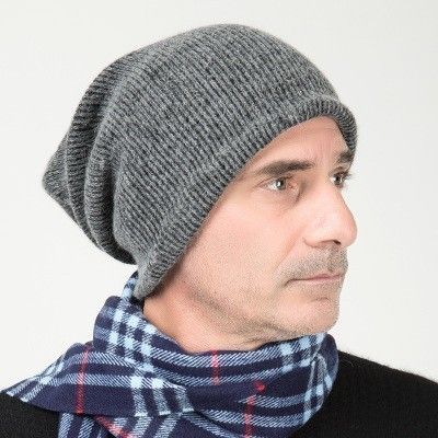 mens grey knit beanie